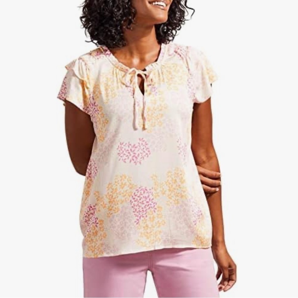 🌺TRIBAL JEANS SORBET FLUTTER SLEEVED TOP